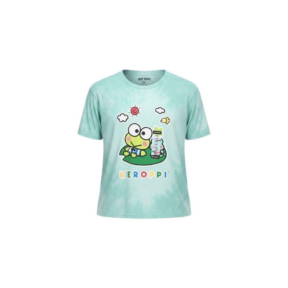 Hot Topic T-Shirt Women Large Green NEW Sanrio Keroppi Tie Dye Baby Tee